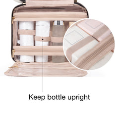 BAGSMART Smokey Blue interior compartments enable upright bottle storage and easy access