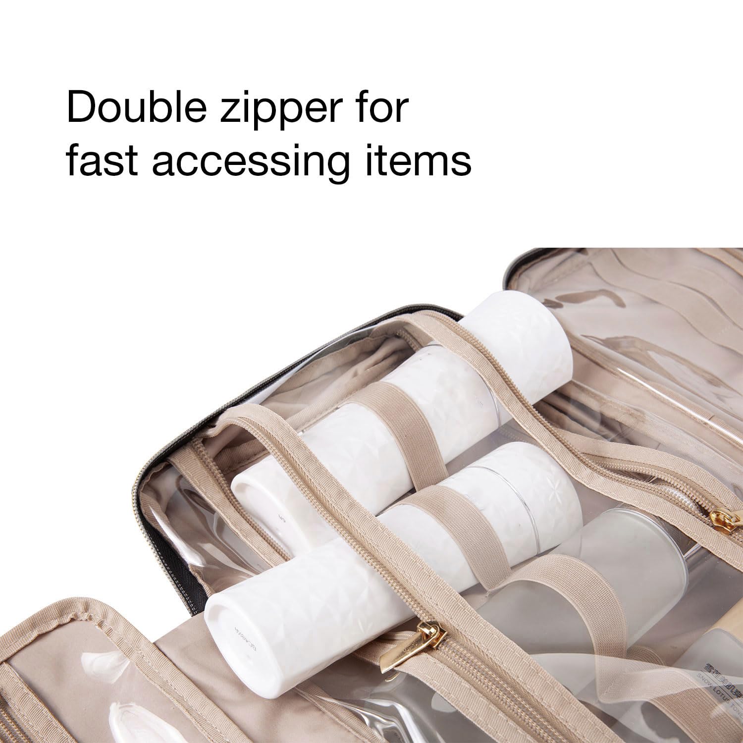 BAGSMART Toiletry Bag transparent sides provide quick visibility of contents