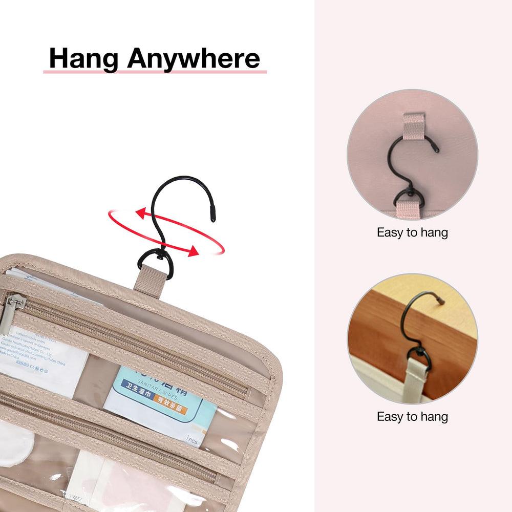 BAGSMART Toiletry Bag transparent-sides offer quick content overview and organization