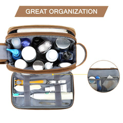 BAGSMART Toiletry Bag features a waterproof back pocket to protect damp items.