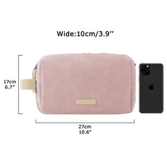 BAGSMART Toiletry Bag for Women pink open zipper reveals organized compartments