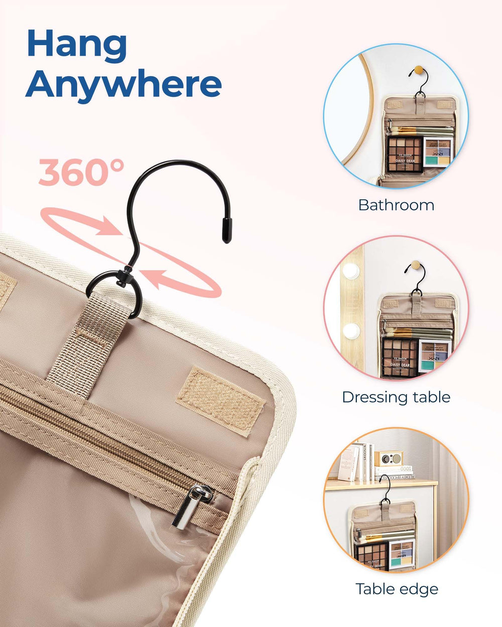 BAGSMART transparent pockets improve visibility for fast locating.