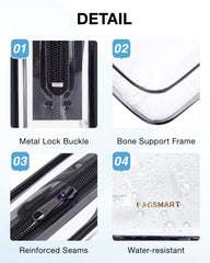 BAGSMART transparent travel bag offers easy access and quick packing visibility.