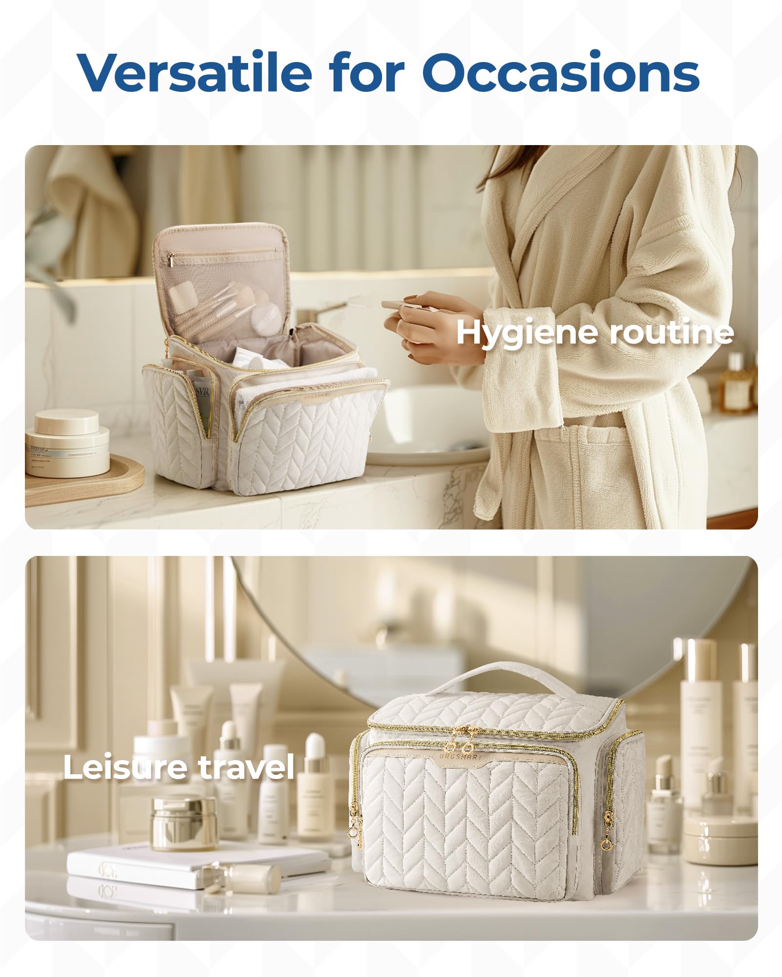 BAGSMART travel bag easy-clean PVC design simplifies maintenance after trips.