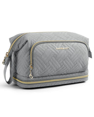 BAGSMART travel makeup bag wide-open for easy access to cosmetics