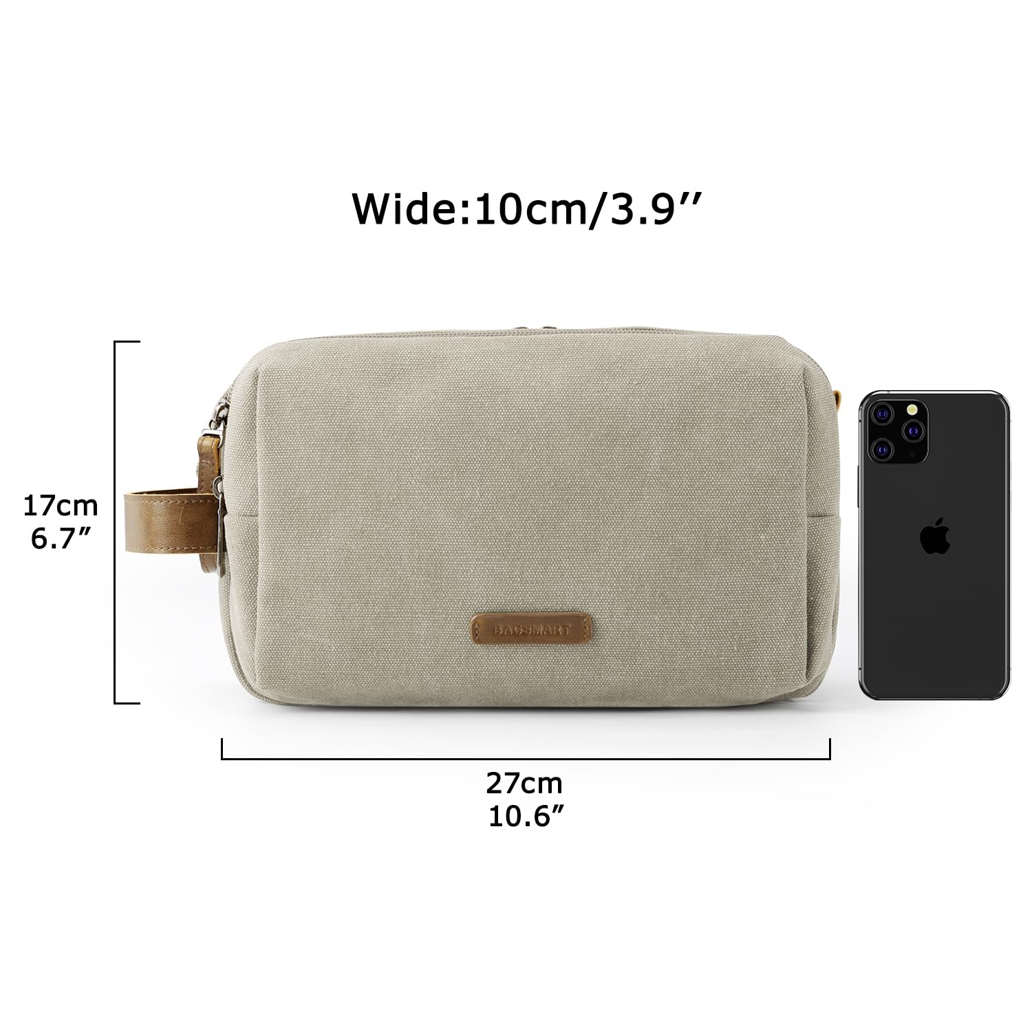BAGSMART travel organizer interior – elastic bands keep skincare and tools secure.
