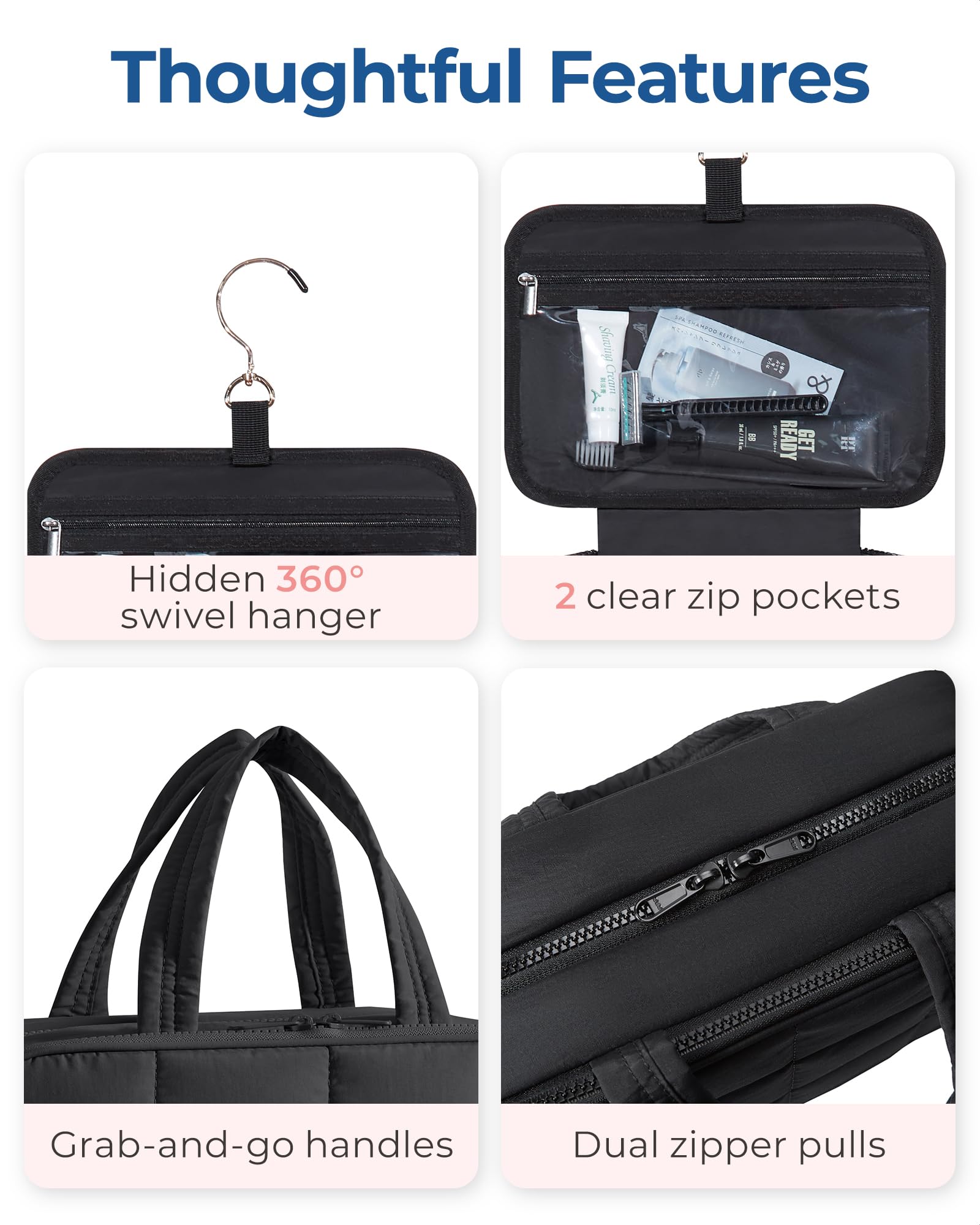 BAGSMART inner elastic pockets keep bottles upright and organized