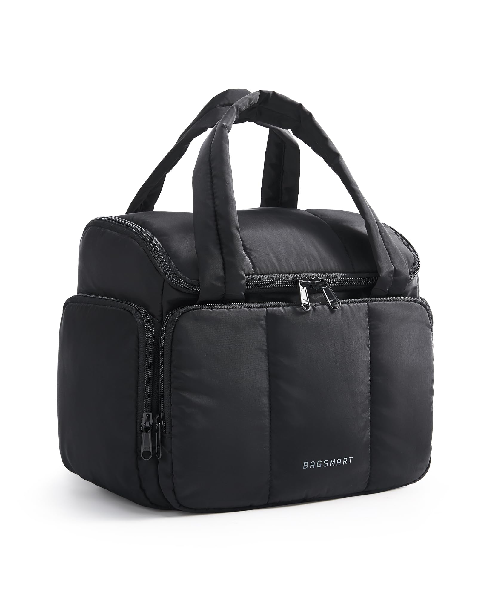 BAGSMART travel toiletry bag with cloud-soft fabric offers lightweight packing and spill protection for on-the-go trips.
