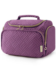 BAGSMART travel toiletry bag front view in purple for organized packing.