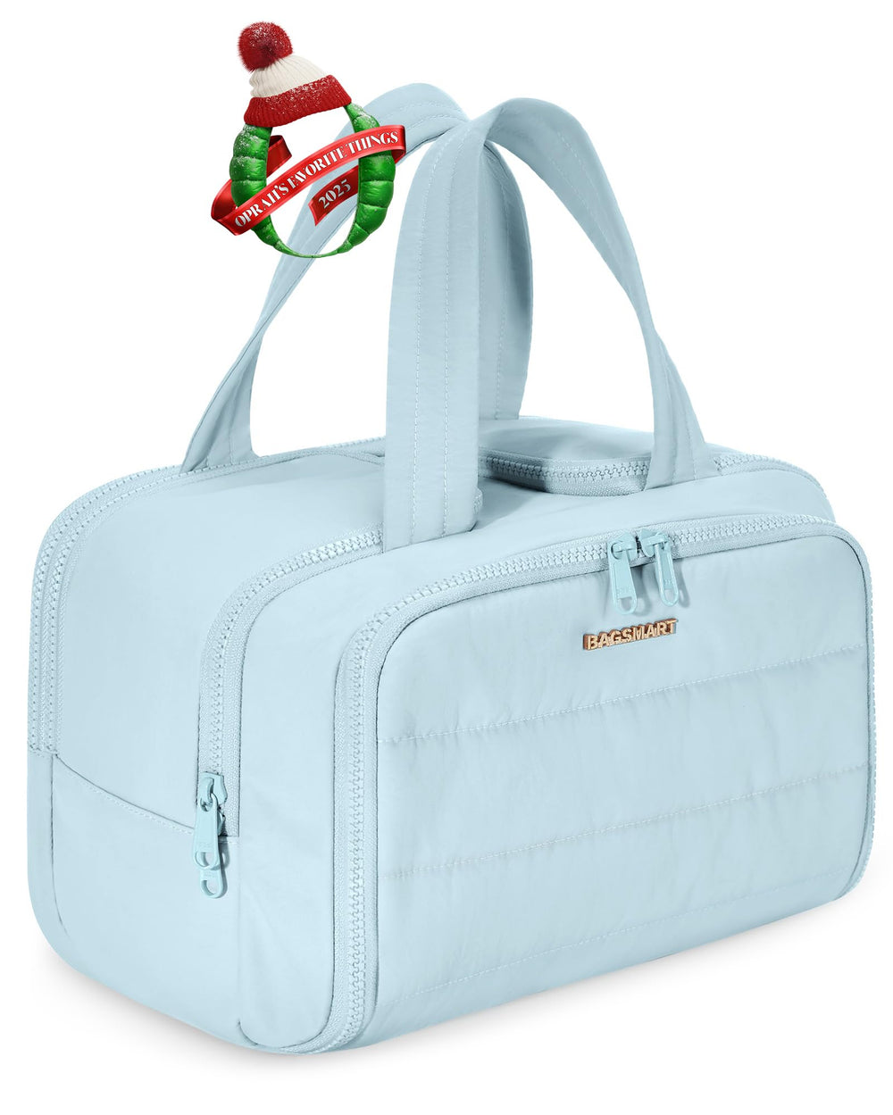 BAGSMART travel toiletry bag with full opening enables quick access to essentials.