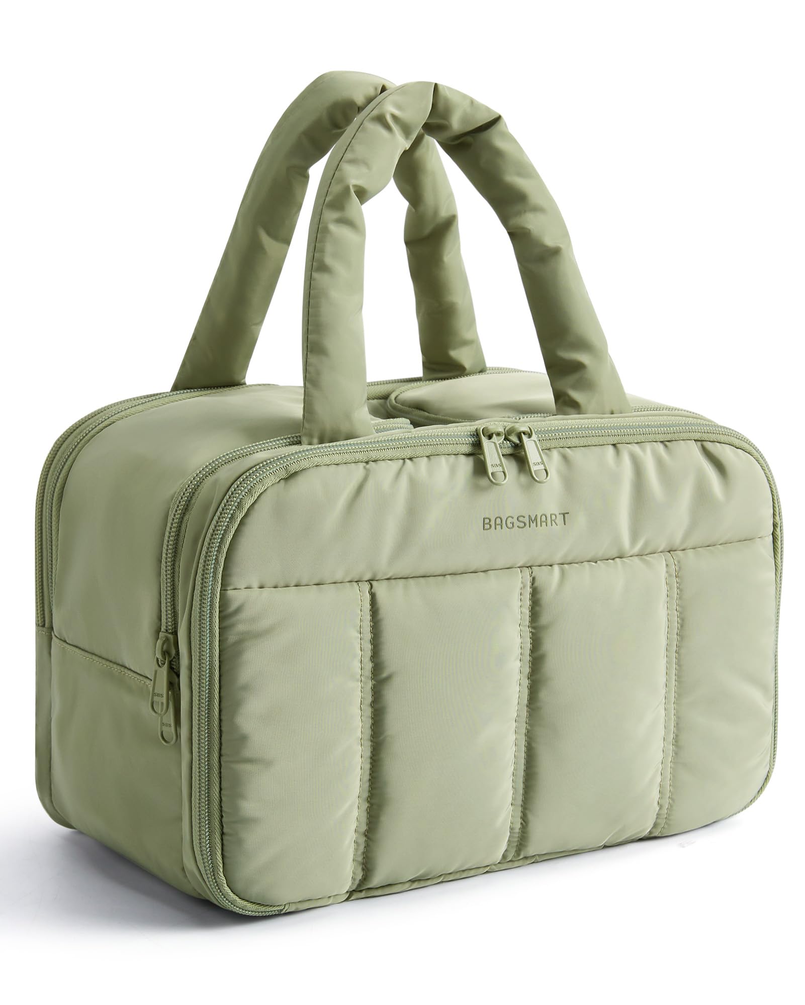 BAGSMART travel toiletry bag green exterior for organized packing