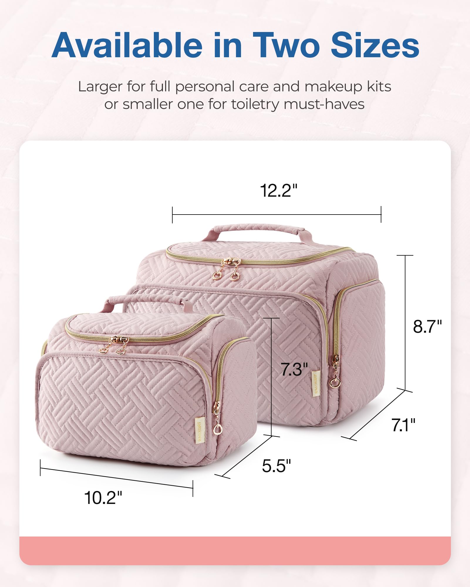 BAGSMART Handle and two-way zippers offer portable access and secure closure.