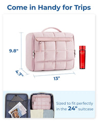 BAGSMART travel toiletry bag purple hanging-hook design for space-saving hotel setup
