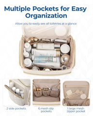 BAGSMART travel toiletry bag inner mesh pockets organizing cosmetics efficiently