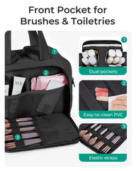 BAGSMART interior with four compartments for organized packing.