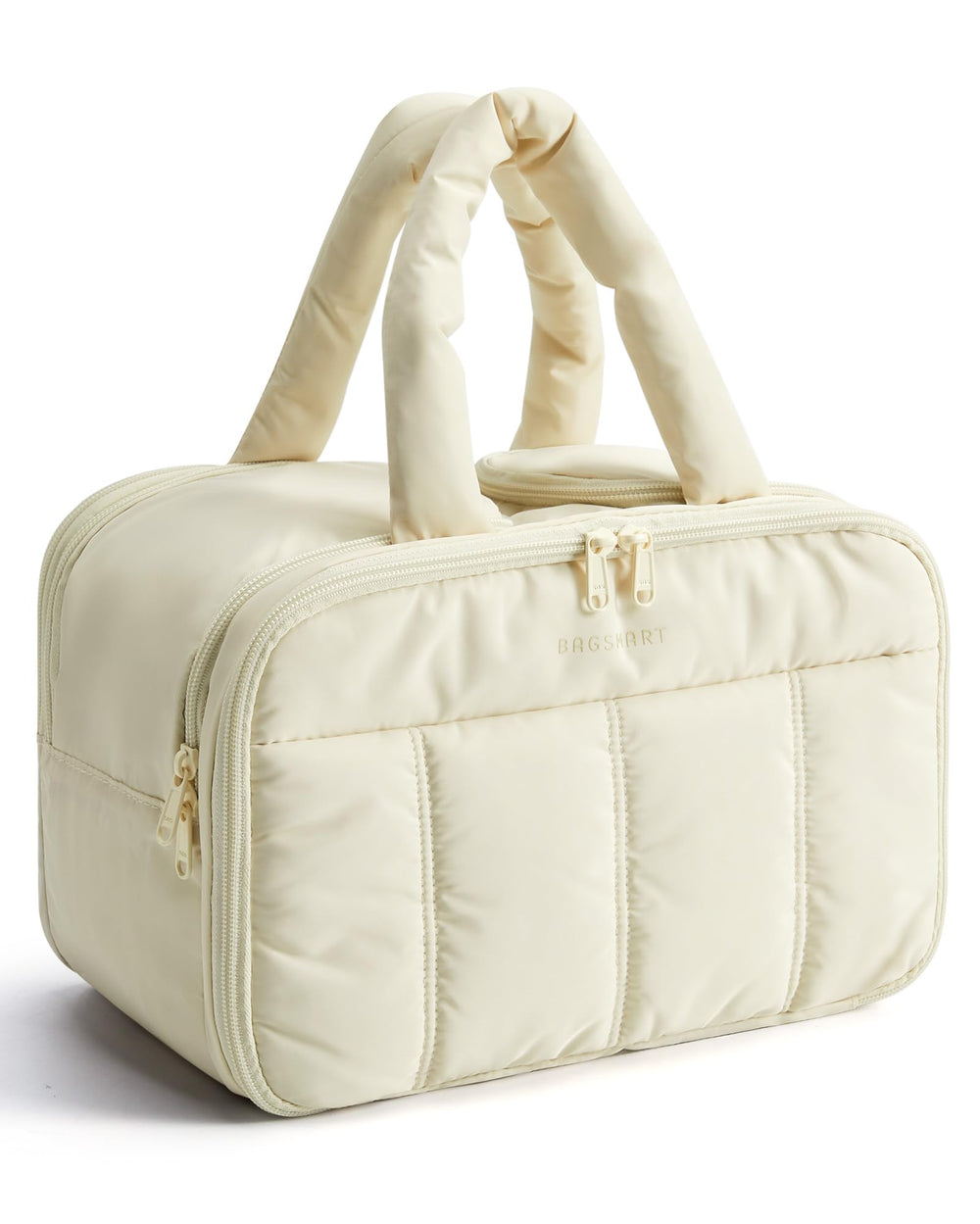 BAGSMART travel toiletry bag front pocket with mesh organizers for brushes