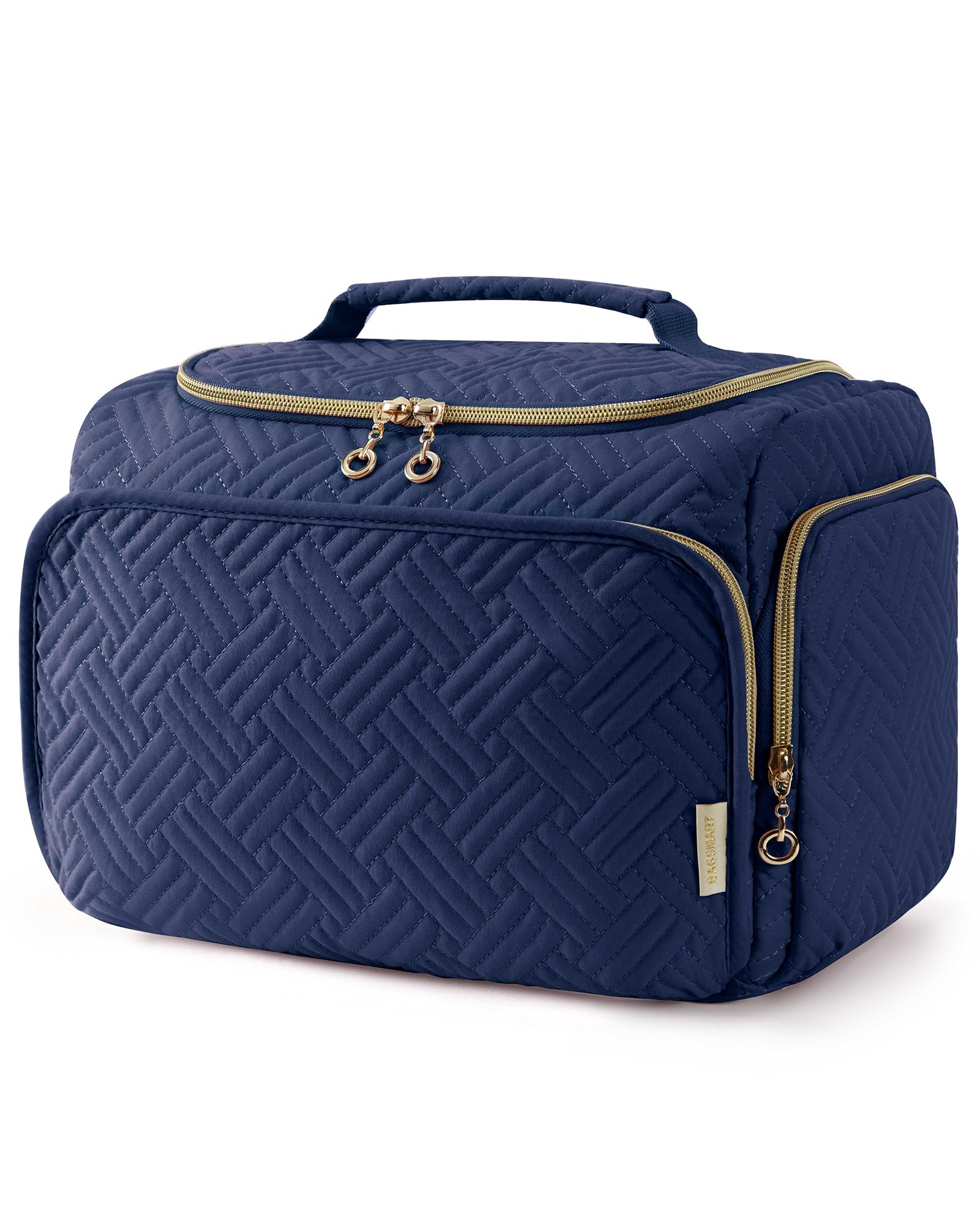 bagsmart travel toiletry bag navy wide-open design for easy cosmetic access