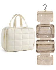 BAGSMART travel toiletry bag with puffy material for lightweight portability.