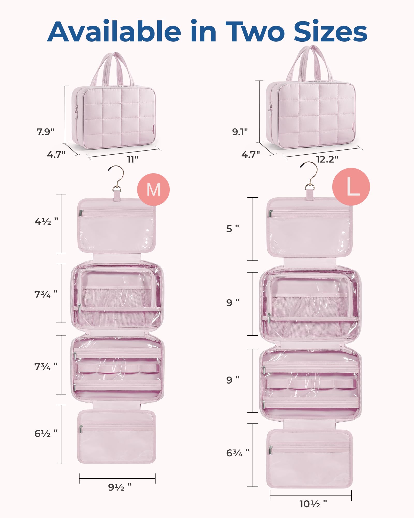 BAGSMART travel bag with pink puffy-material finish offers soft, lightweight carry-on comfort.