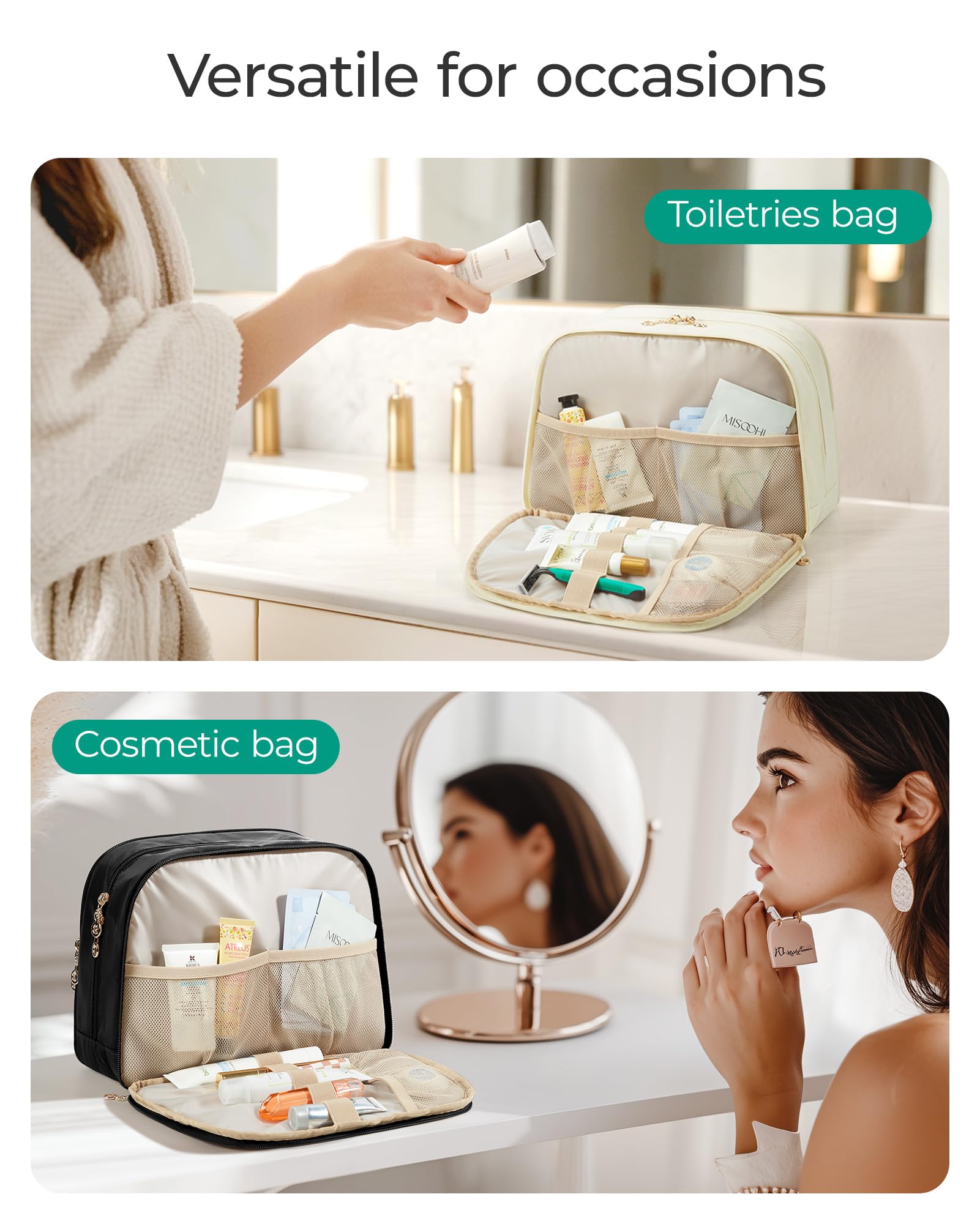 BAGSMART puff material bag shows soft, lightweight carry for travel comfort.