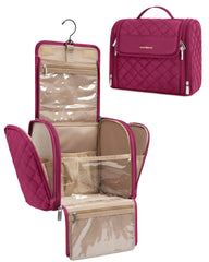 BAGSMART travel toiletry bag with spacious main compartment for cosmetics on weekend trips