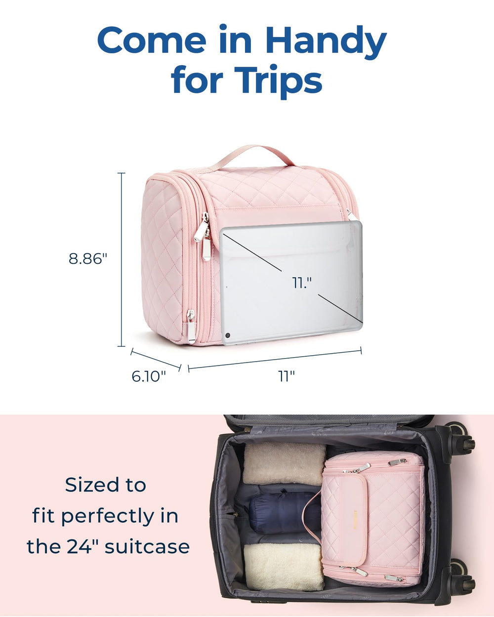 BAGSMART bag translucent pockets let you see contents at a glance