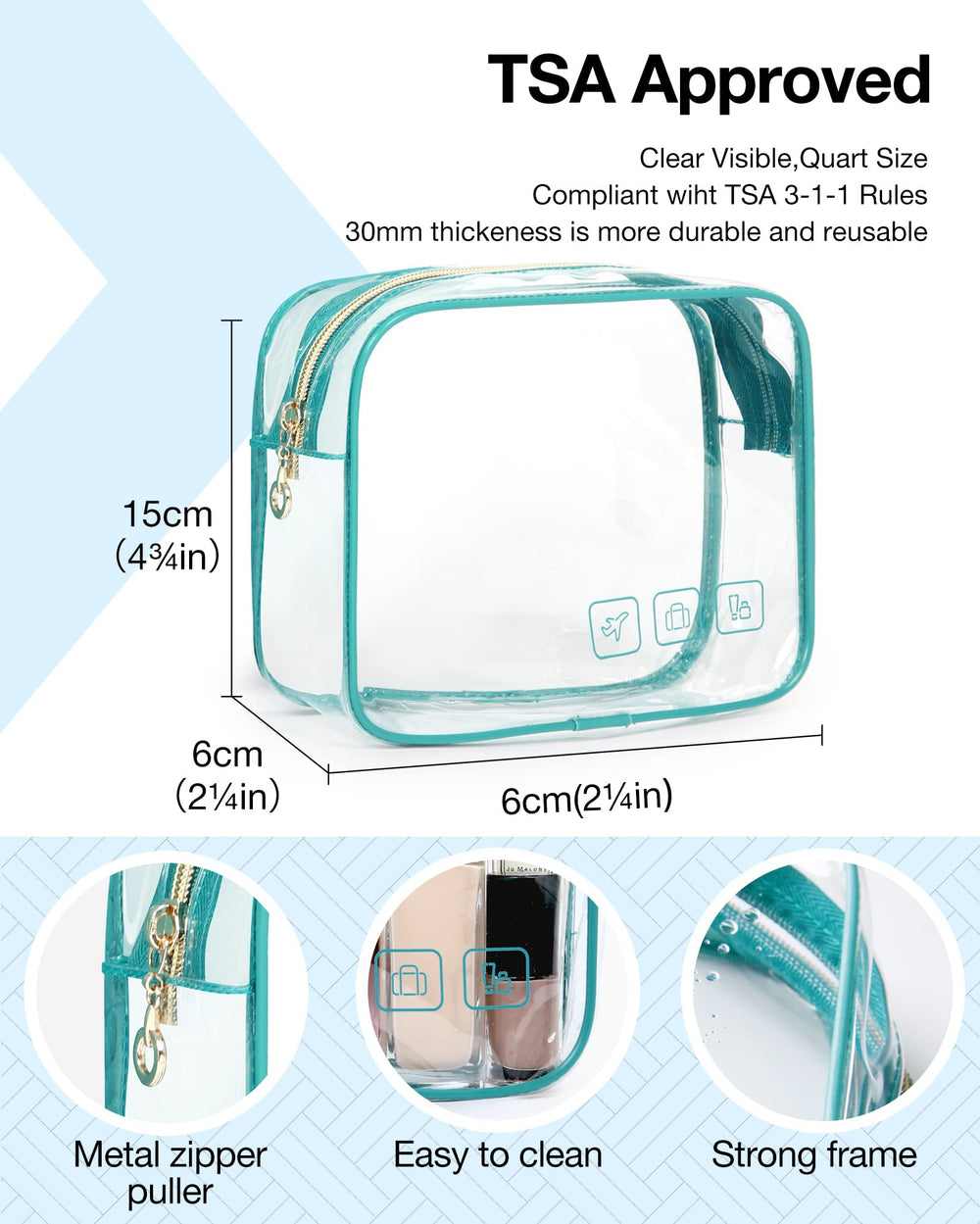 BAGSMART TSA-approved transparent bag for quick security checks