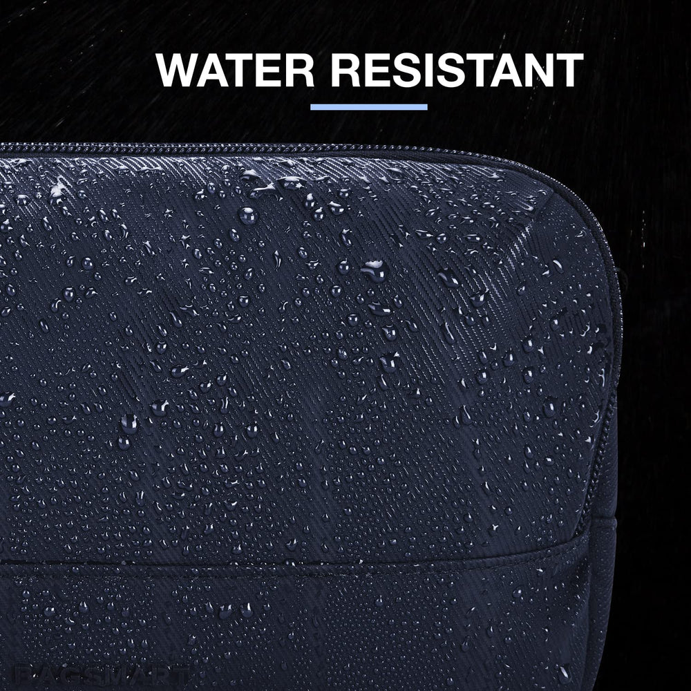 BAGSMART Travel Toiletry Bag water-resistant design protects contents during rain or splashes.