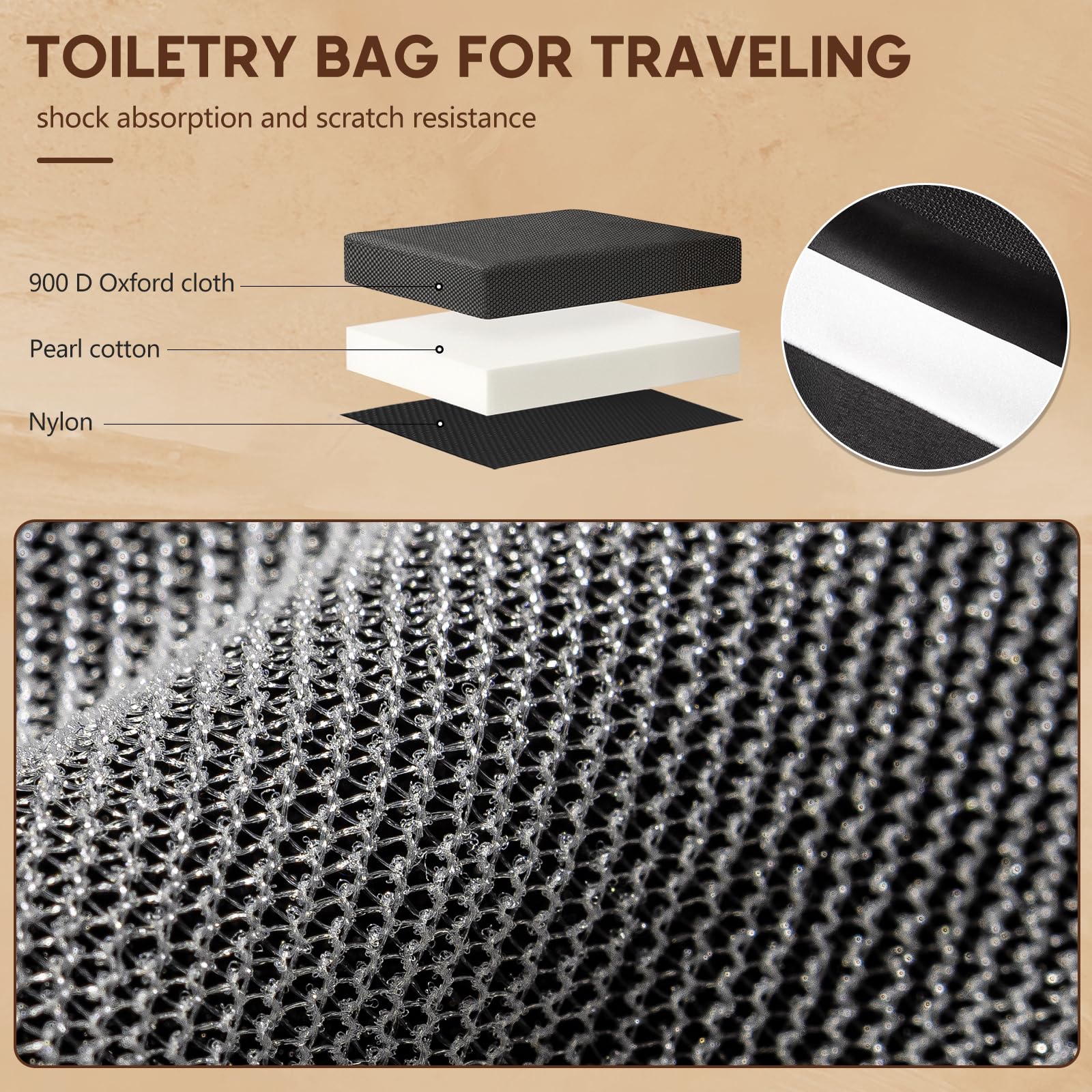 BagUrshion toiletry bag 3-in-1 organizer for kit, shaving, makeup.