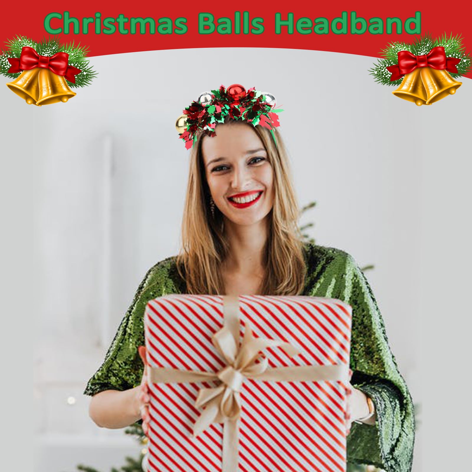 Model wearing the BAHABY headband to elevate family gatherings.