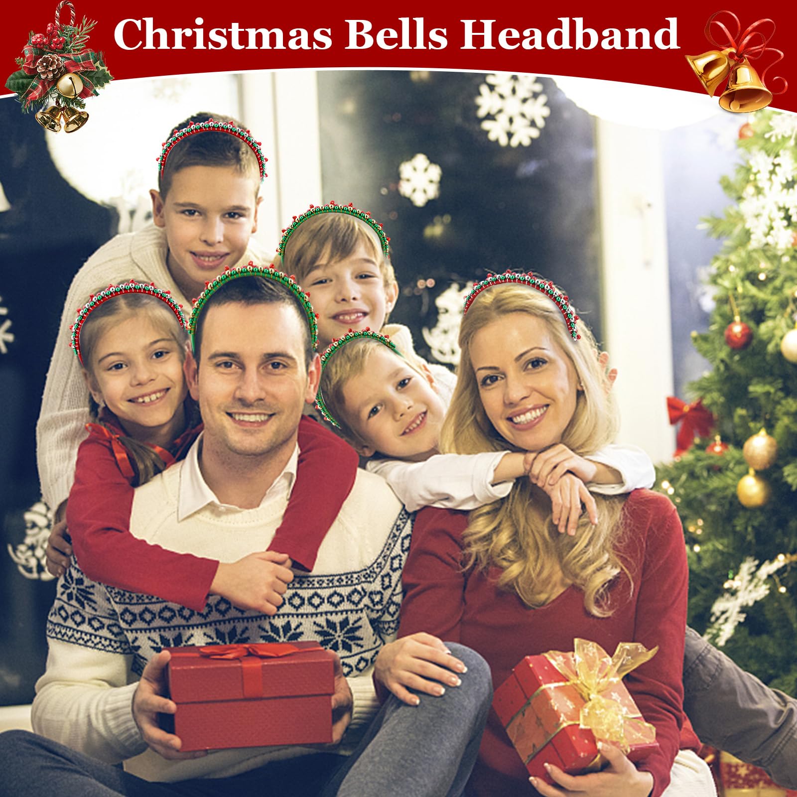BAHABY Christmas headband worn for sparkling party moments