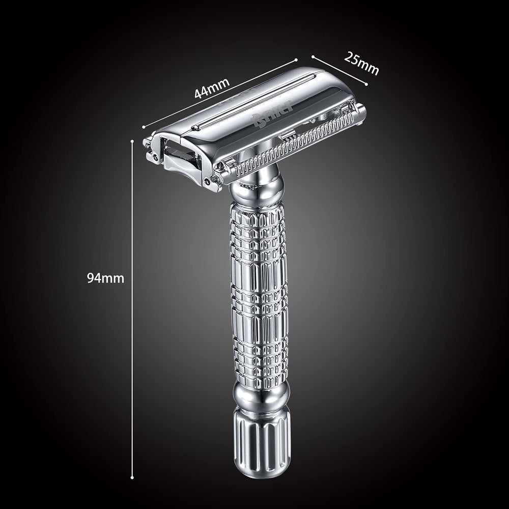 BAILI rust-proof-zinc-alloy-razor-body emphasizes durable metal construction.
