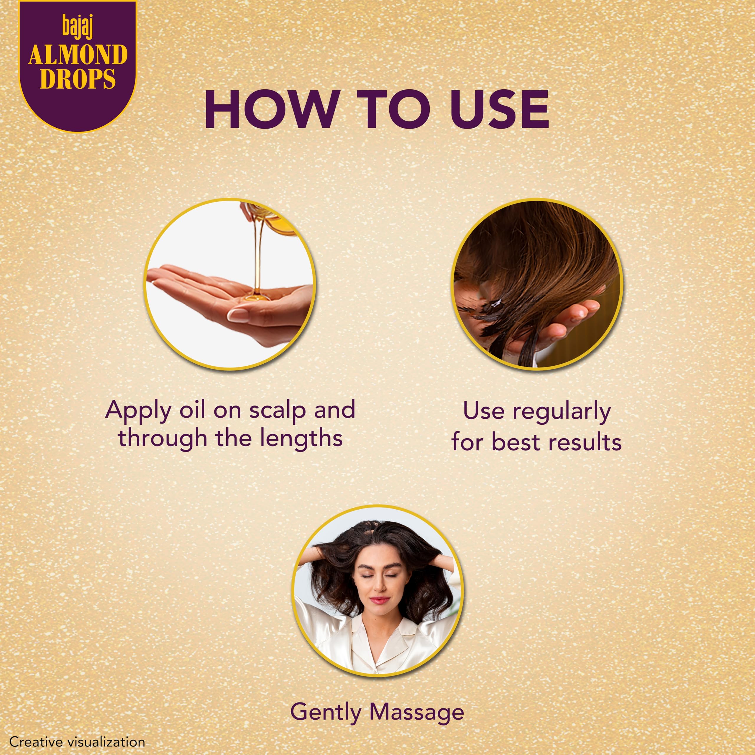 Hair strands with shine after using Bajaj Almond Drops