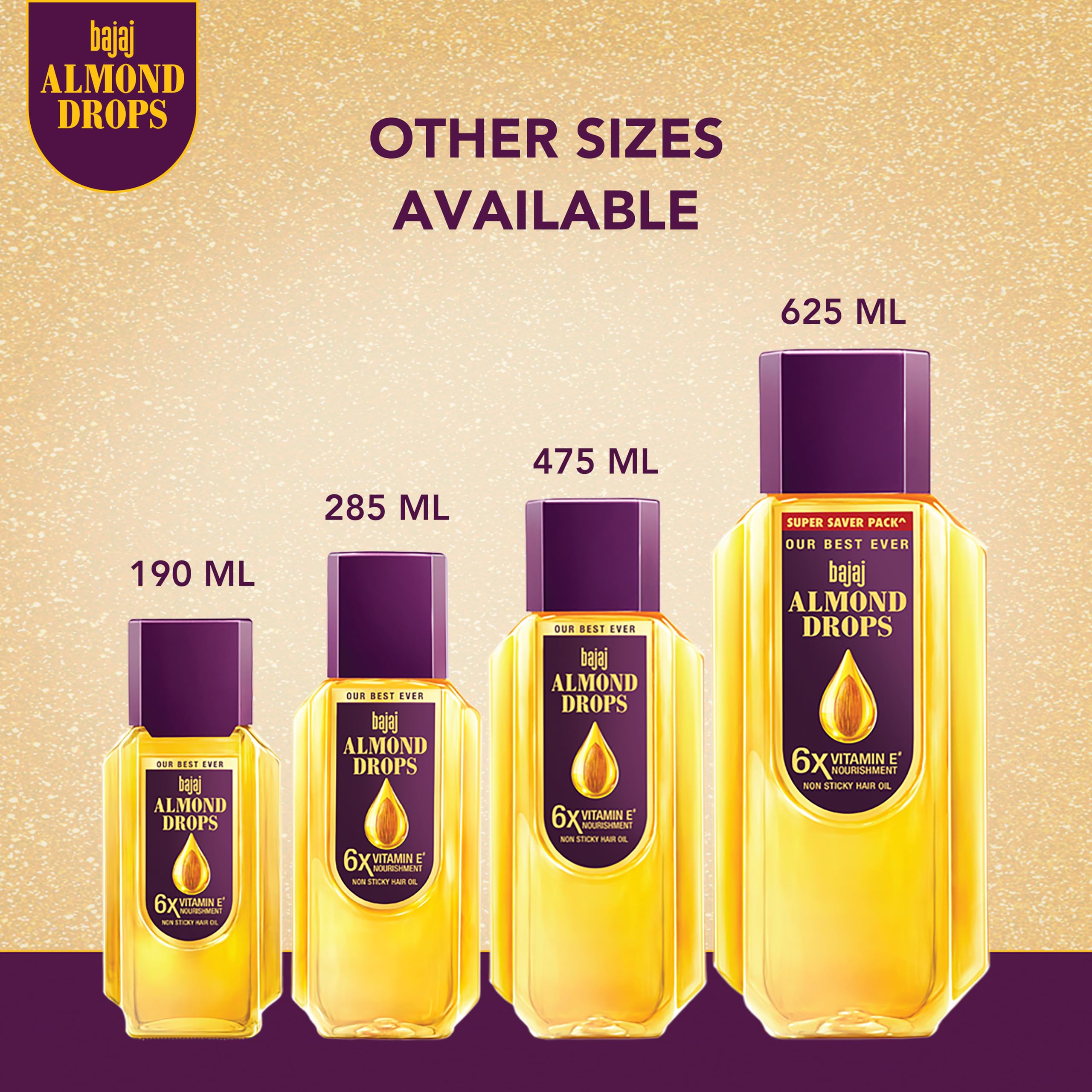 Ready-to-use Bajaj Almond Drops oil for daily routine