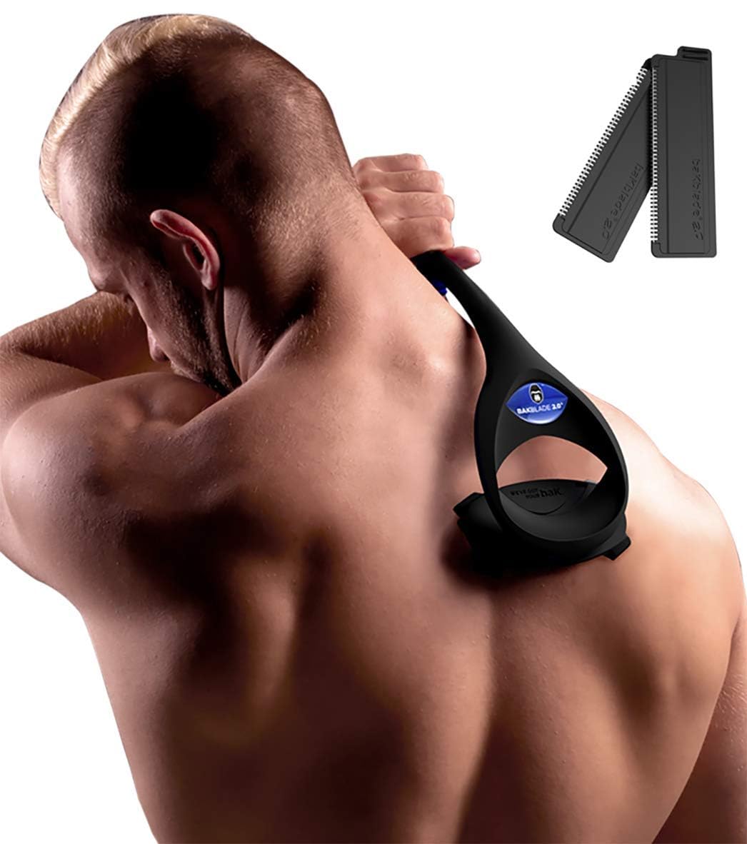 Bakblade 2.0 back shaver with ergonomic handle for easy reach