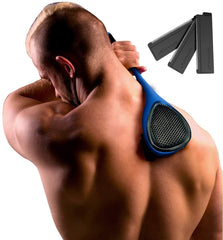 BAKBLADE 2.0 Elite Plus back shaver assembly demonstrates quick, effortless back hair removal.
