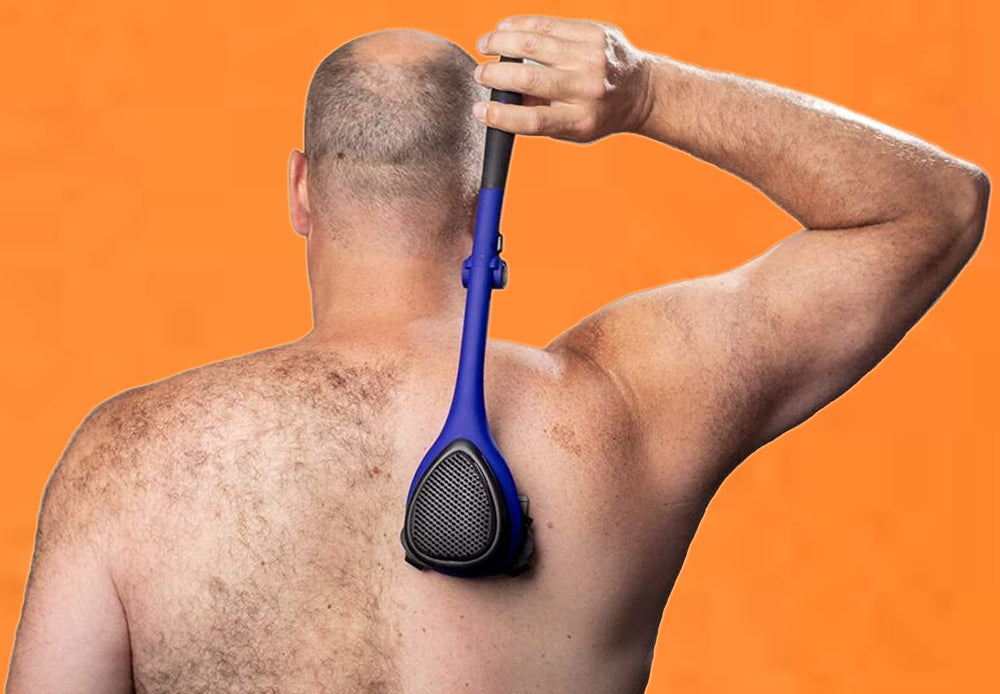 BAKBLADE waterproof back shaver supports wet or dry shaving without corrosion or fuss.