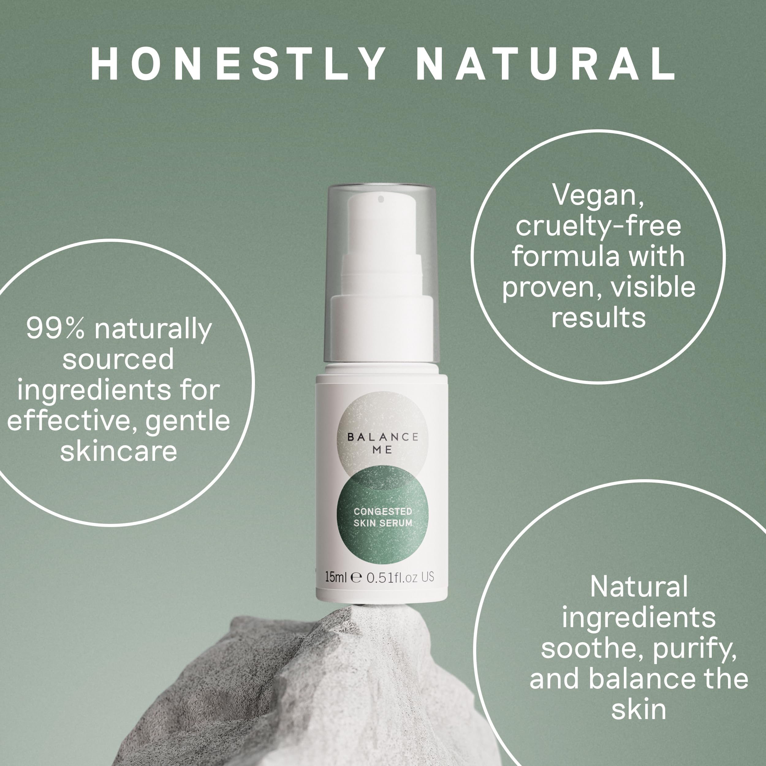 Balance Me vegan cruelty-free badge on packaging emphasizes ethical skincare values.