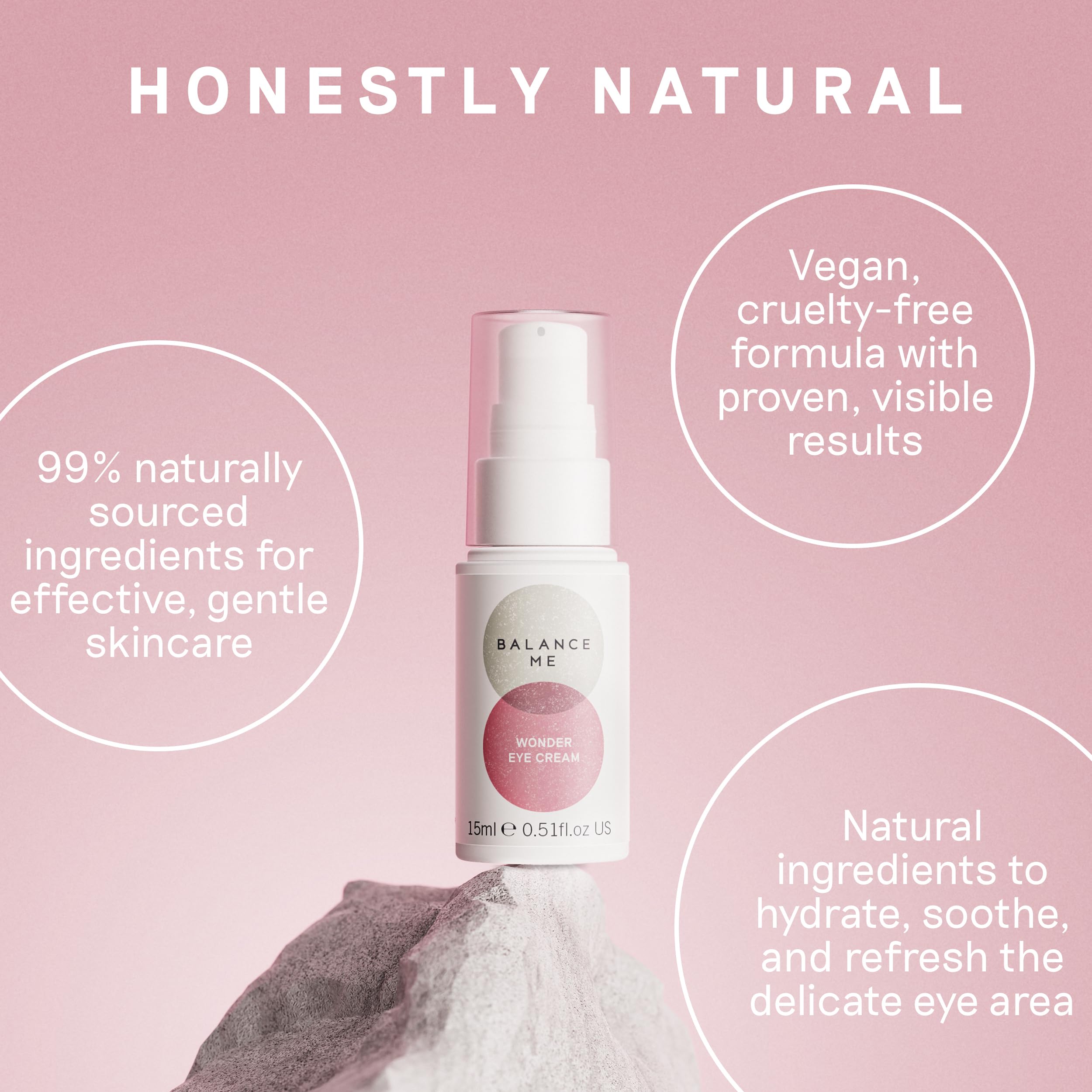 Packaging box highlights vegan, natural formula and sustainability.