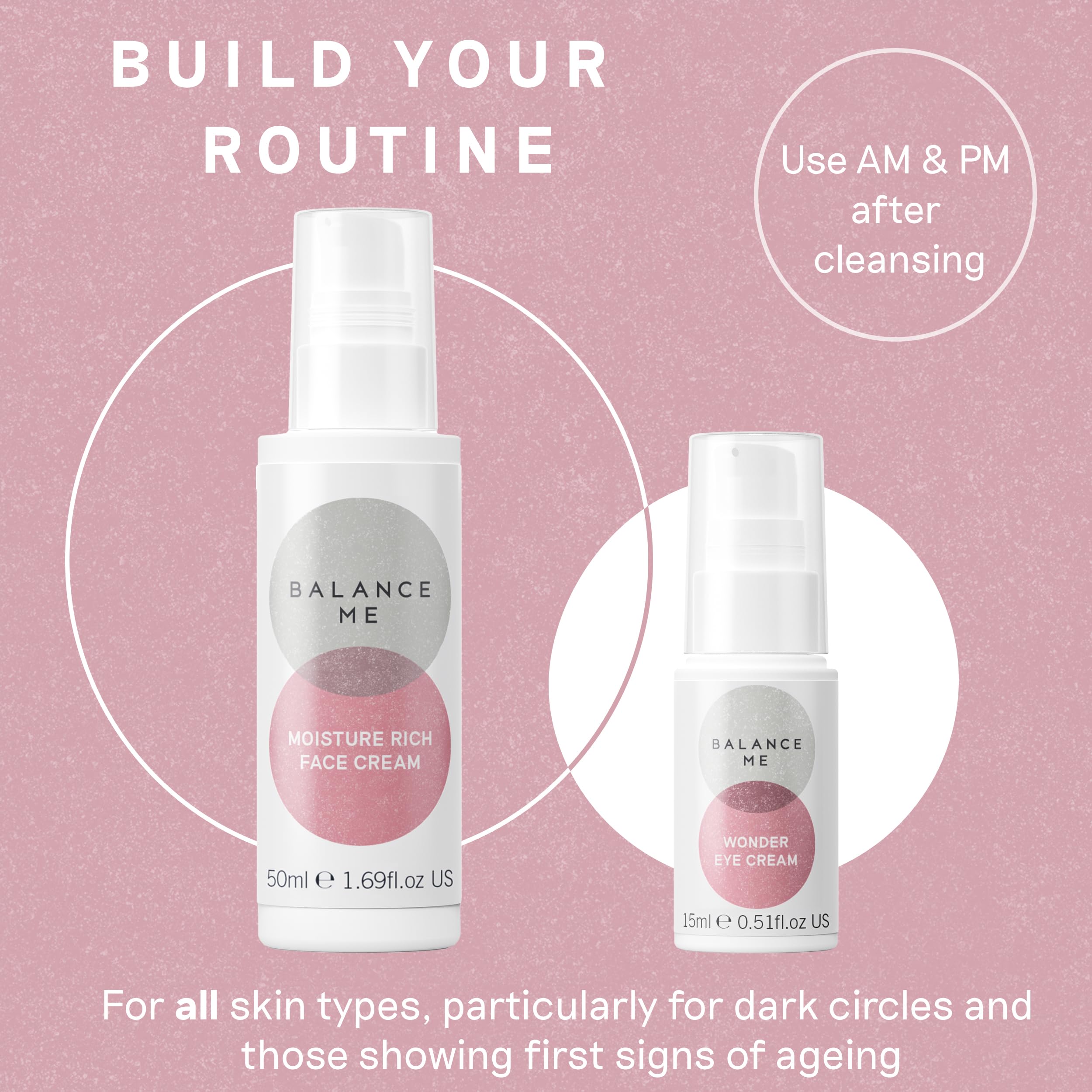 Travel bag ready Balance Me Wonder Eye Cream for on‑the‑go hydration.