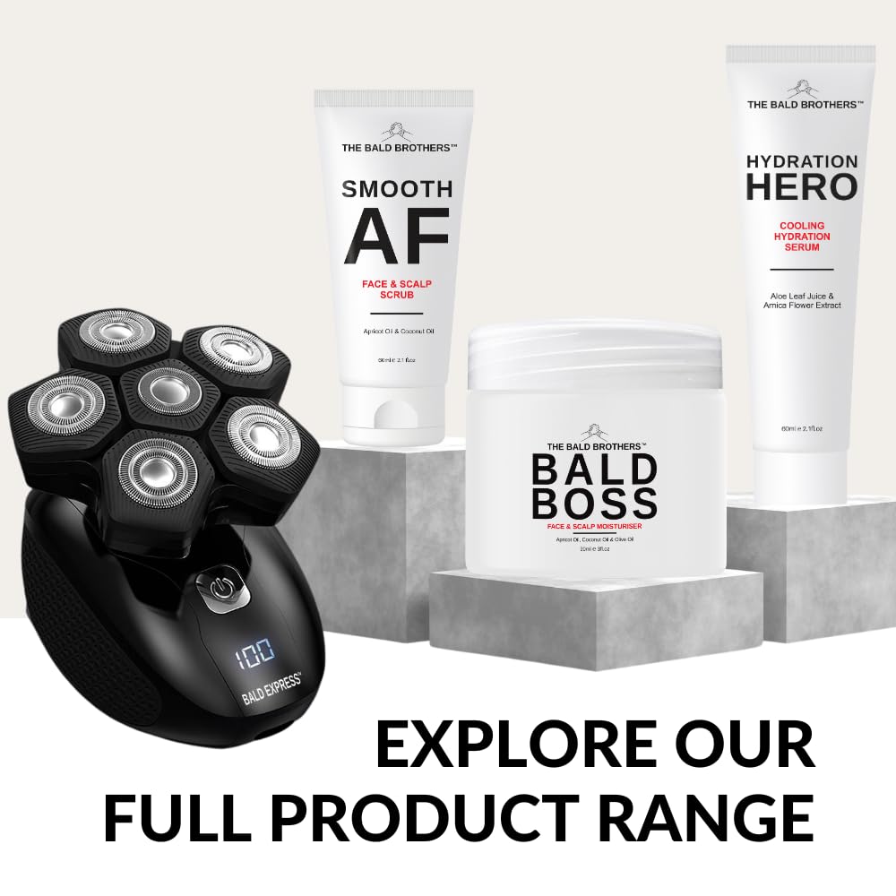 Bald Boss morning routine setup shows quick hydration before work or gym.