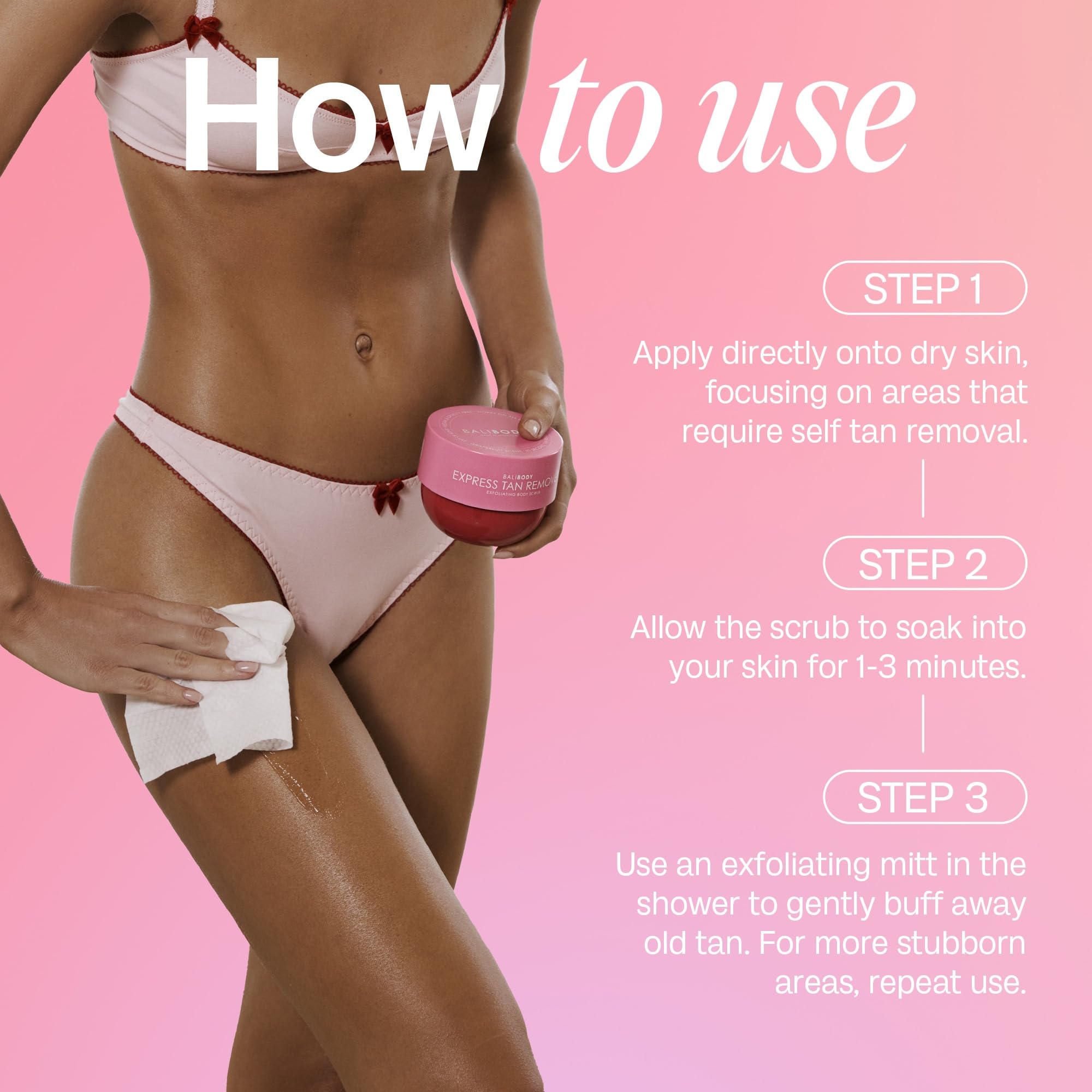 BALI BODY Express Tan Remover vegan formula highlighting cruelty-free skincare benefits.
