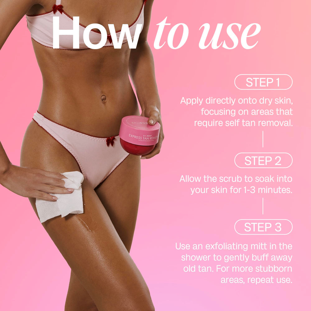 BALI BODY Express Tan Remover vegan formula highlighting cruelty-free skincare benefits.