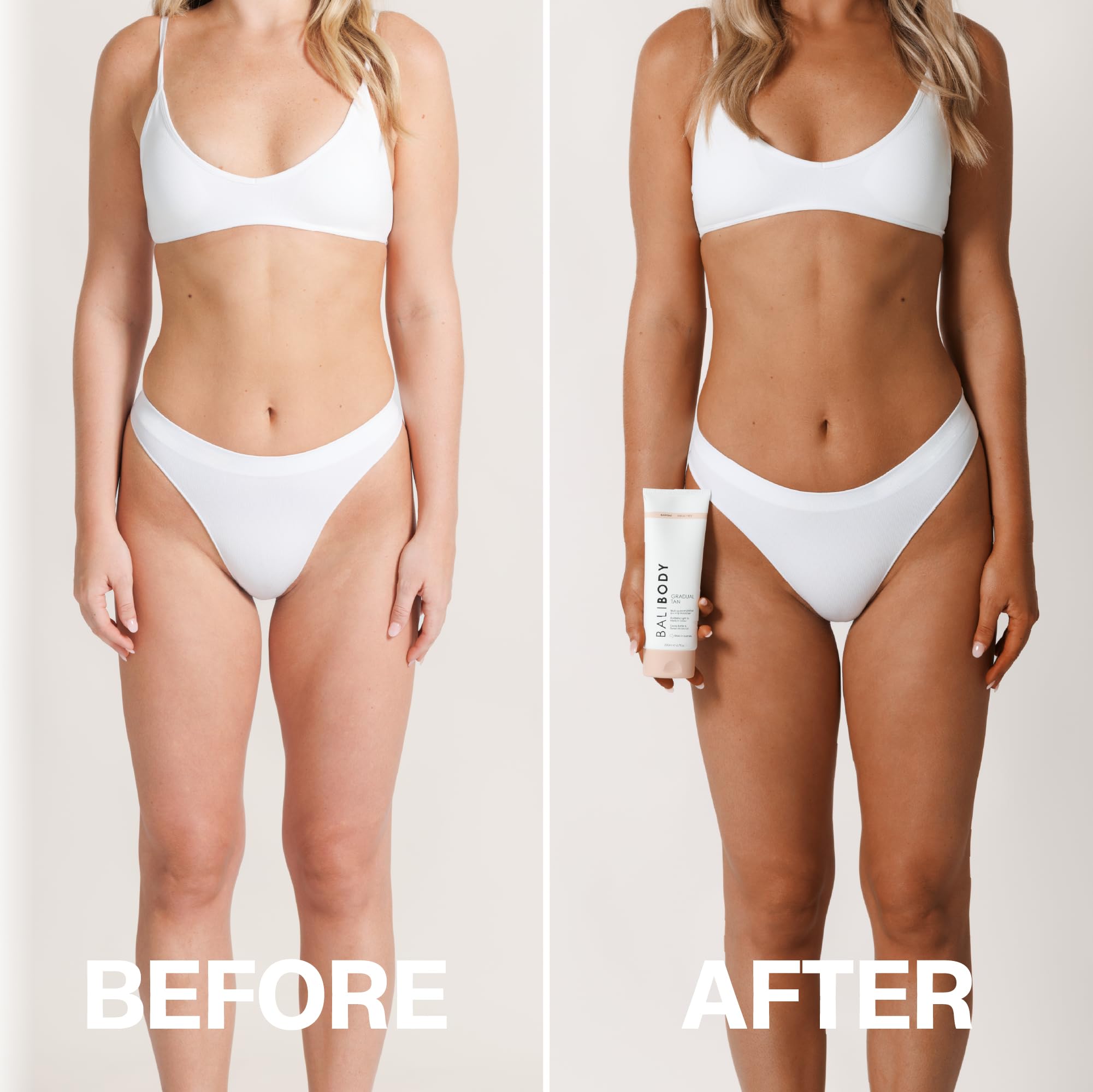 Bali Body Gradual Tan texture closeup emphasizing quick-absorbing, non-greasy finish.