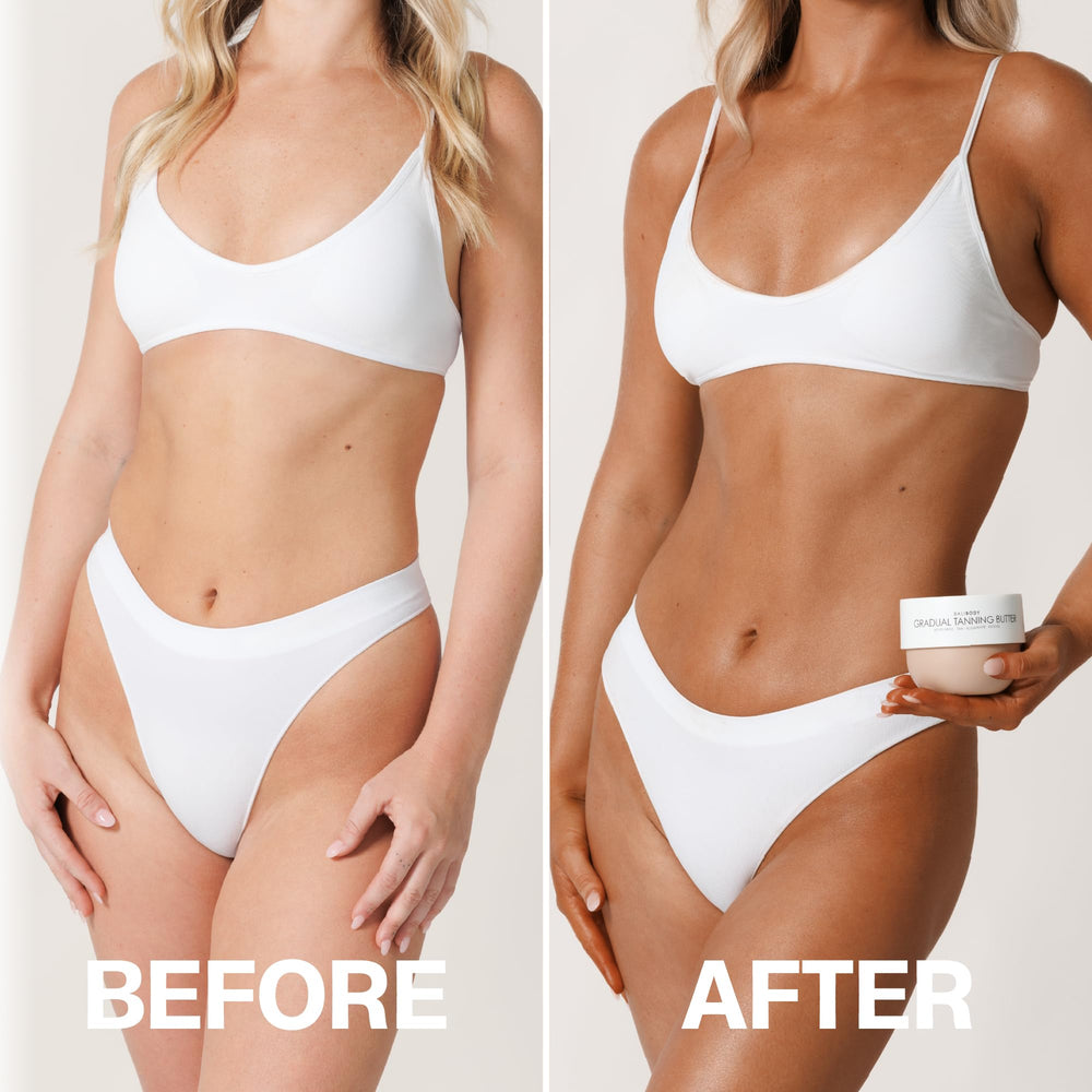 Bali Body Gradual Tanning Butter swatch highlights streak-free bronze finish