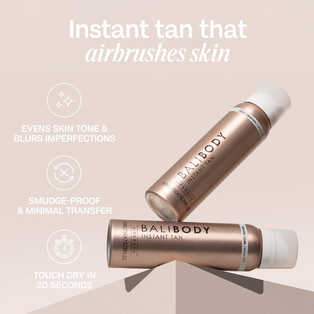 Bali Body Instant Tan close-up shows bronze glow on skin