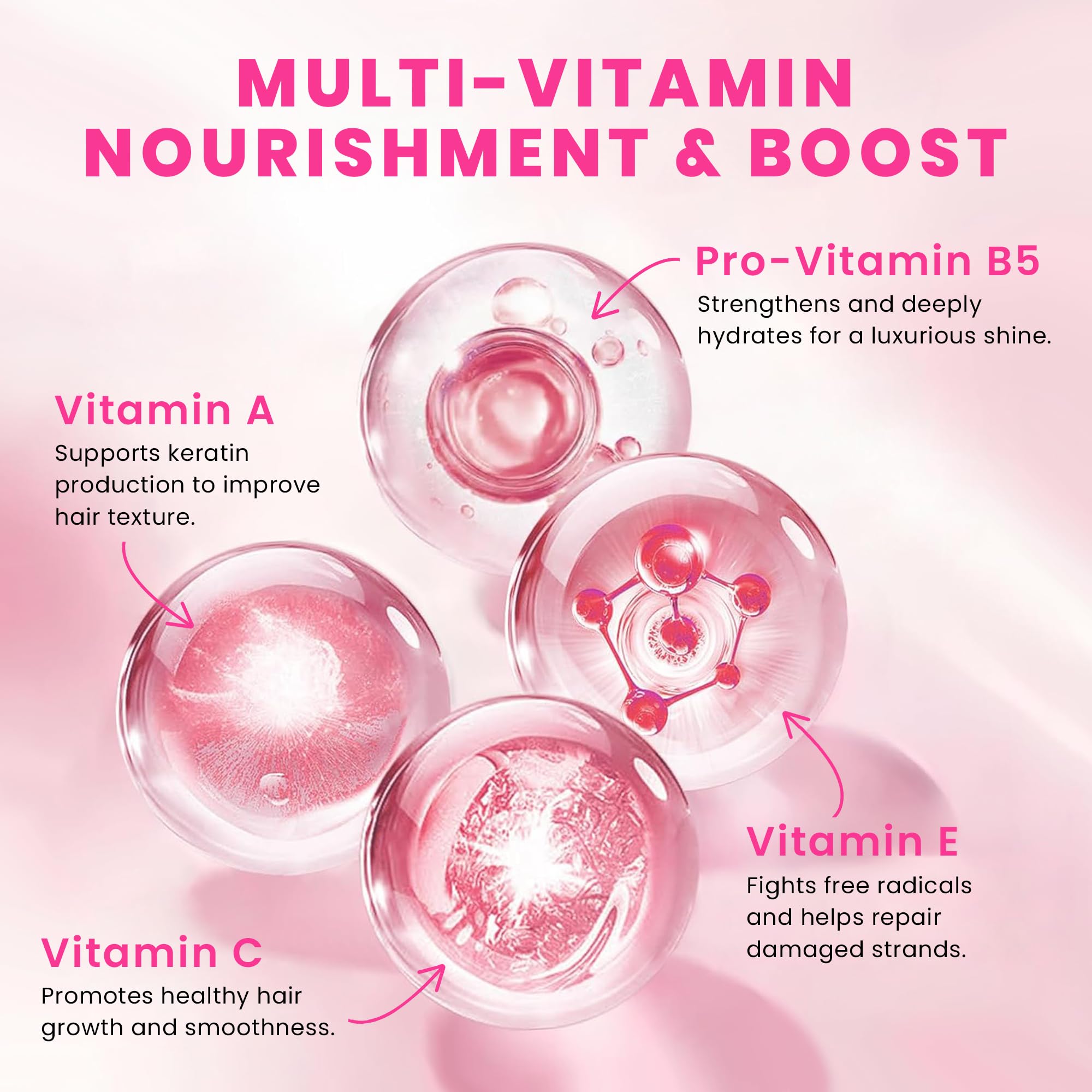 Bali Secret no-rinse application step after washing demonstrated in packaging.