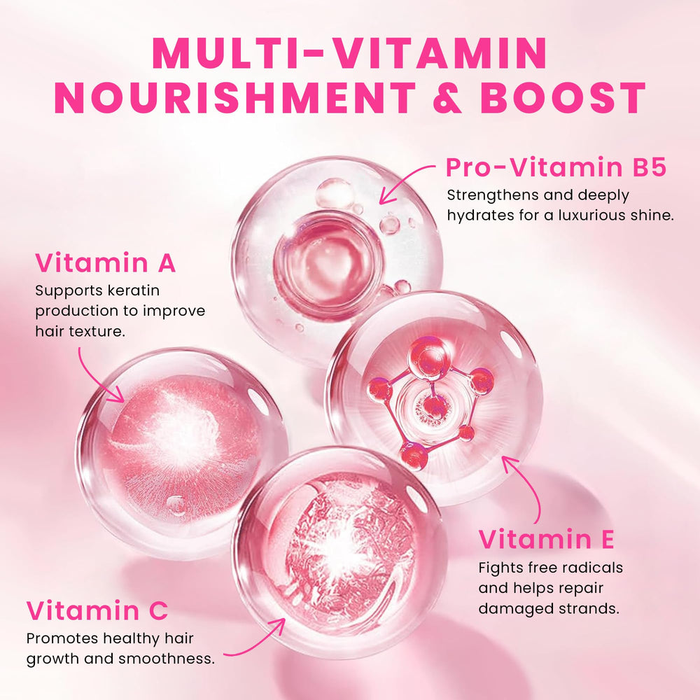 Bali Secret no-rinse application step after washing demonstrated in packaging.