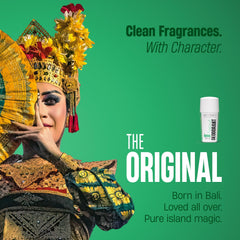 Bali Secrets roll-on application — gentle, skin-friendly deodorant for sensitive skin.