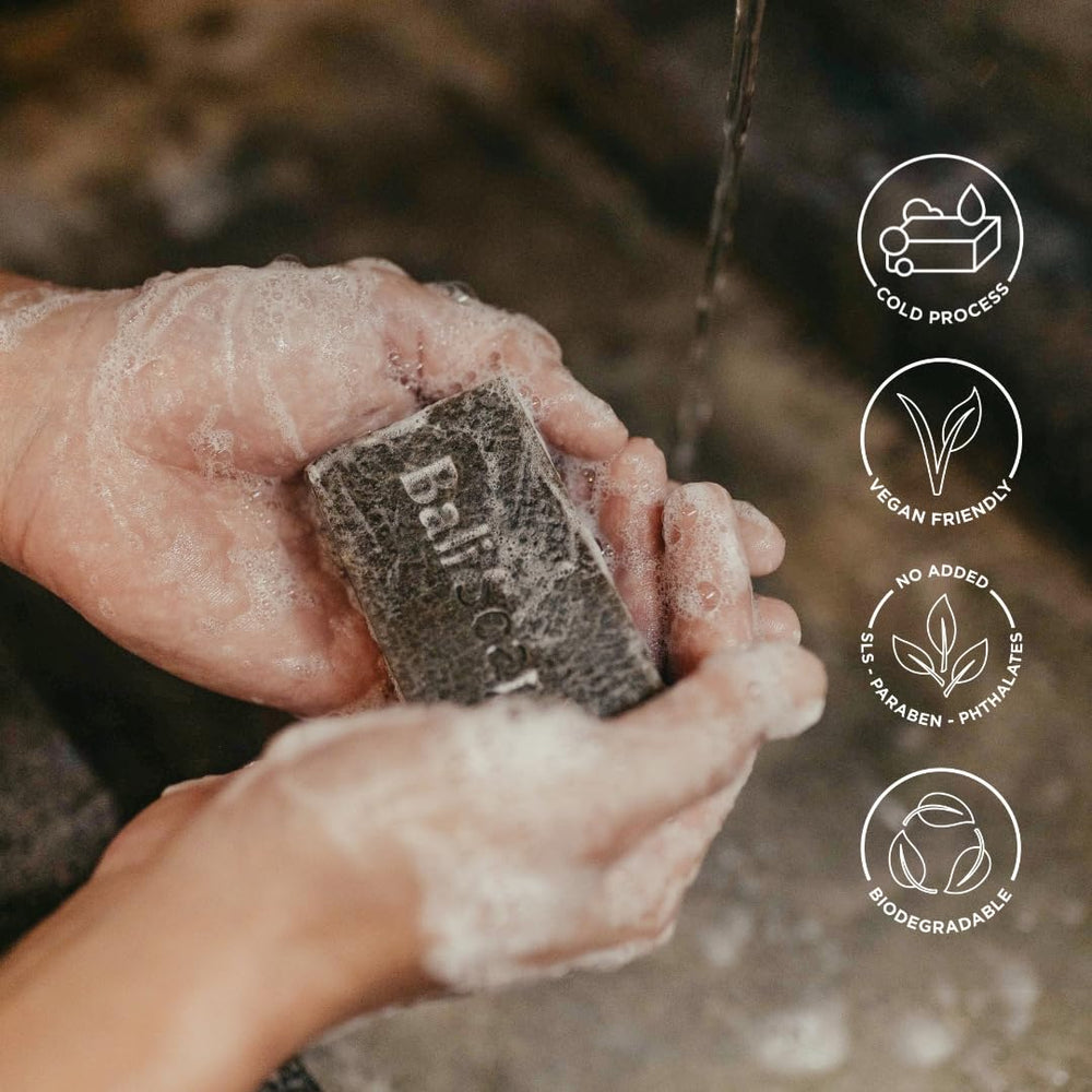 Bali Soap Masculine Collection sandalwood-mint bar close-up—refreshing daily grooming.